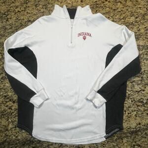 Indiana Hoosiers Quarter Zip Pullover Women XL Made In USA Collegecore